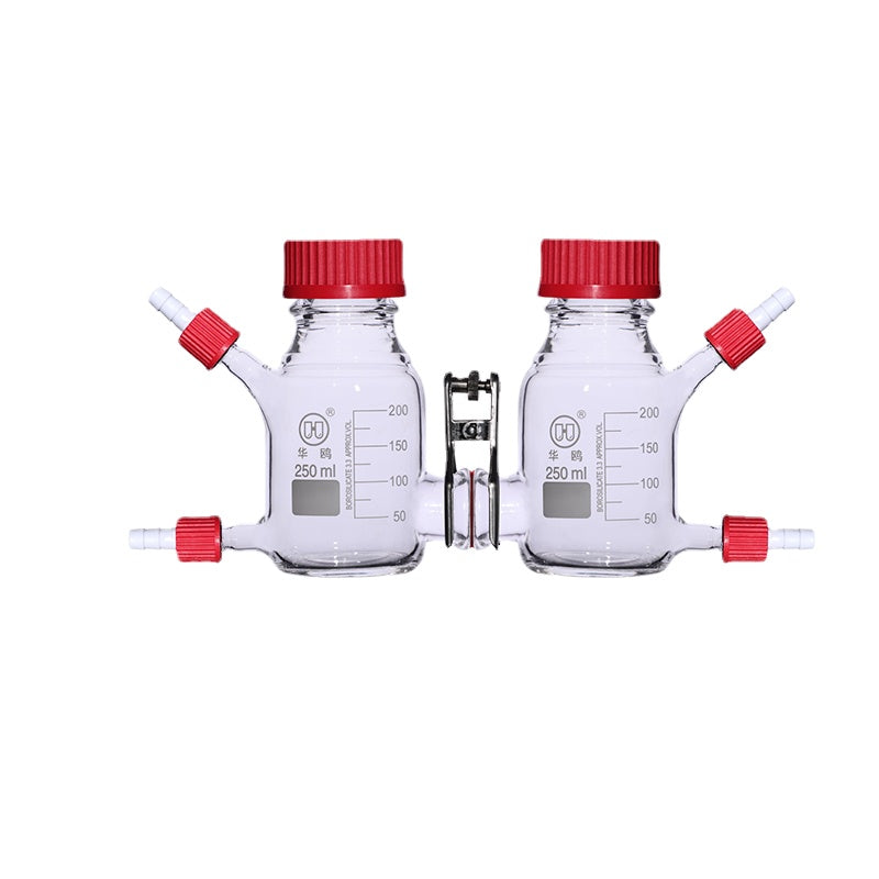 Glass Microbial Fuel Reactor MFC Clamp Proton Charged Membranes Electrolytic Cell Chemical Reactor Cathode Anode Double Chamber Microbial Fuel Cell Box Laboratory