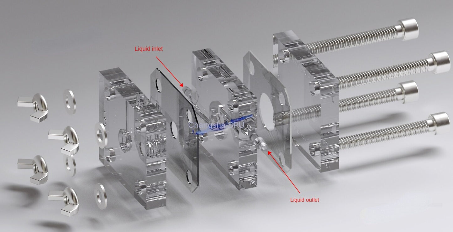 Zinc Air Test Device/Metal Air Cell Mold/Gasket Sealed Transparent Recyclable Electrolytic Cell