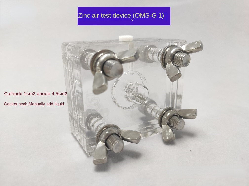 Zinc Air Test Device Metal Air Cell Mold Gasket Sealed Transparent Non-Circulating Electrolytic Cell